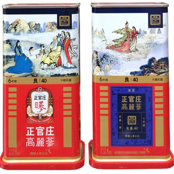 Hồng sâm củ khô hộp thiếc KGC 37.5g hồng sâm Chính phủ Jung Kwan Jang