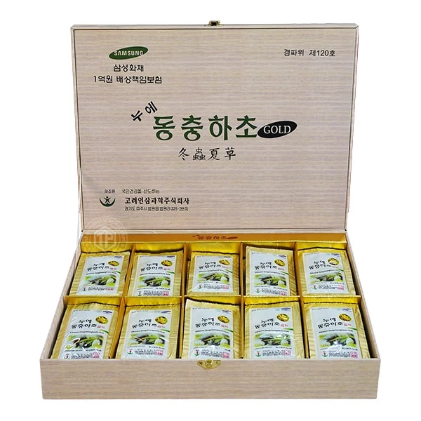 Nước đông trùng hạ thảo Hàn Quốc hộp gỗ 60 gói