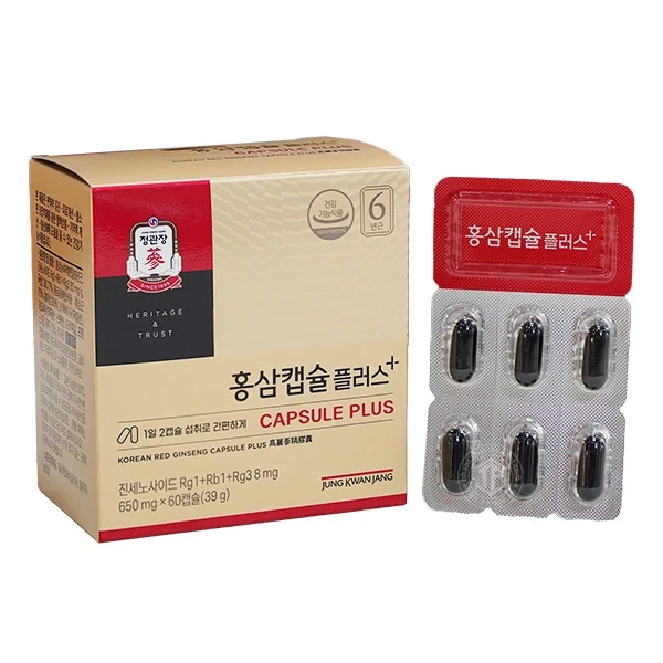 Viên hồng sâm Hàn Quốc cao cấp KGC Jung Kwan Jang capsule plus hộp 60 viên