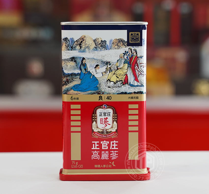 Hồng sâm củ khô hộp thiếc KGC 75g hồng sâm chính phủ Jung Kwan Jang Hồng sâm củ khô hộp thiếc KGC 75g hồng sâm chính phủ Jung Kwan Jang