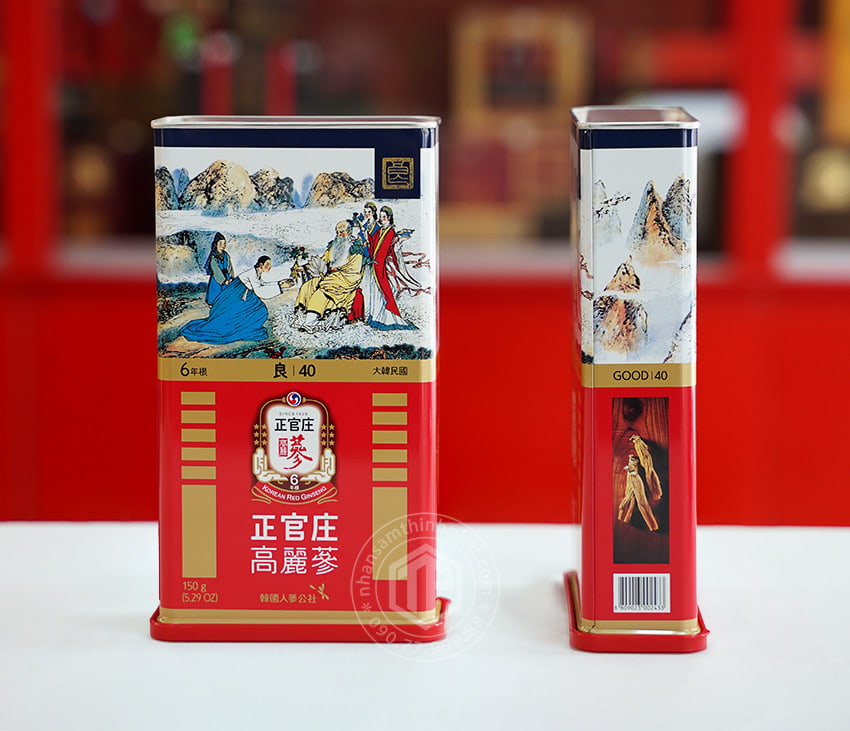 Hồng sâm củ khô KGC 150g 12 củ hộp thiếc hồng sâm Chính phủ Jung Kwan Jang hộp số 40 Hồng sâm củ khô KGC 150g 12 củ hộp thiếc hồng sâm Chính phủ Jung Kwan Jang hộp số 40