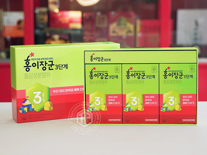 Nước hồng sâm KGC 3 CHILD cao cấp cho trẻ em hộp 30 gói x 20ml Nước hồng sâm KGC 3 CHILD cao cấp cho trẻ em hộp 30 gói x 20ml