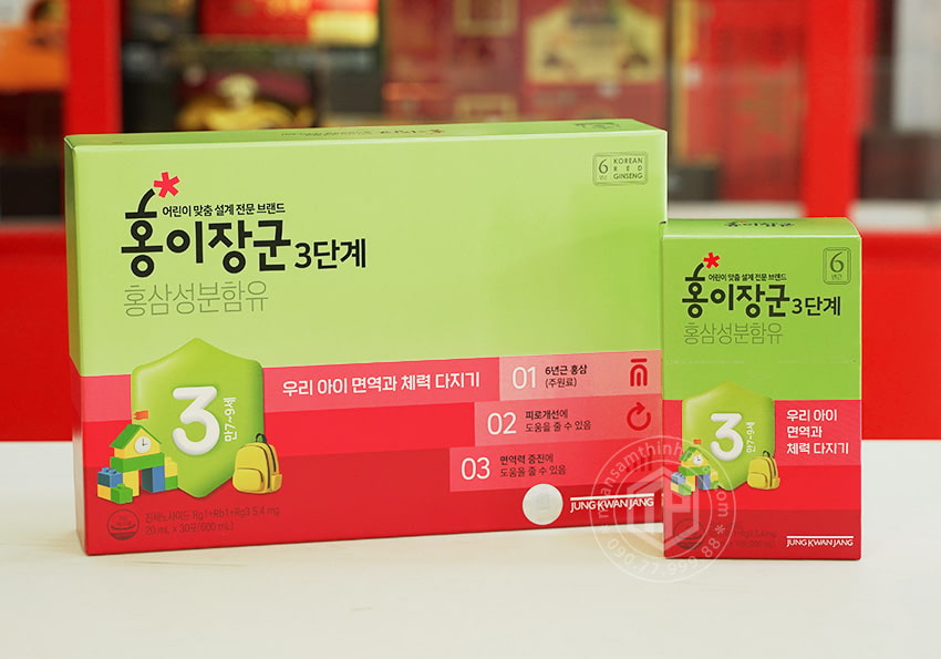 Nước hồng sâm KGC 3 CHILD cao cấp cho trẻ em hộp 30 gói x 20ml Nước hồng sâm KGC 3 CHILD cao cấp cho trẻ em hộp 30 gói x 20ml