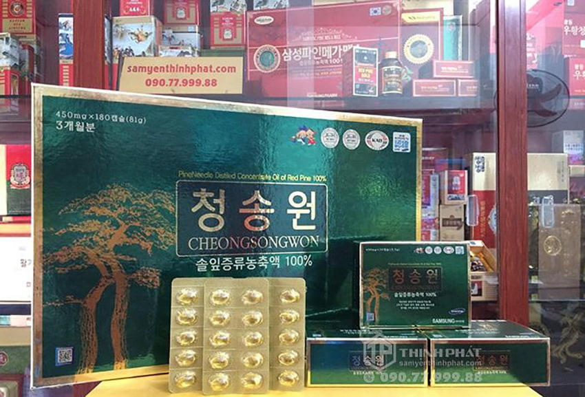 Viên tinh dầu thông đỏ Hàn Quốc Cheong Song Won hộp 180 viên hộp xanh