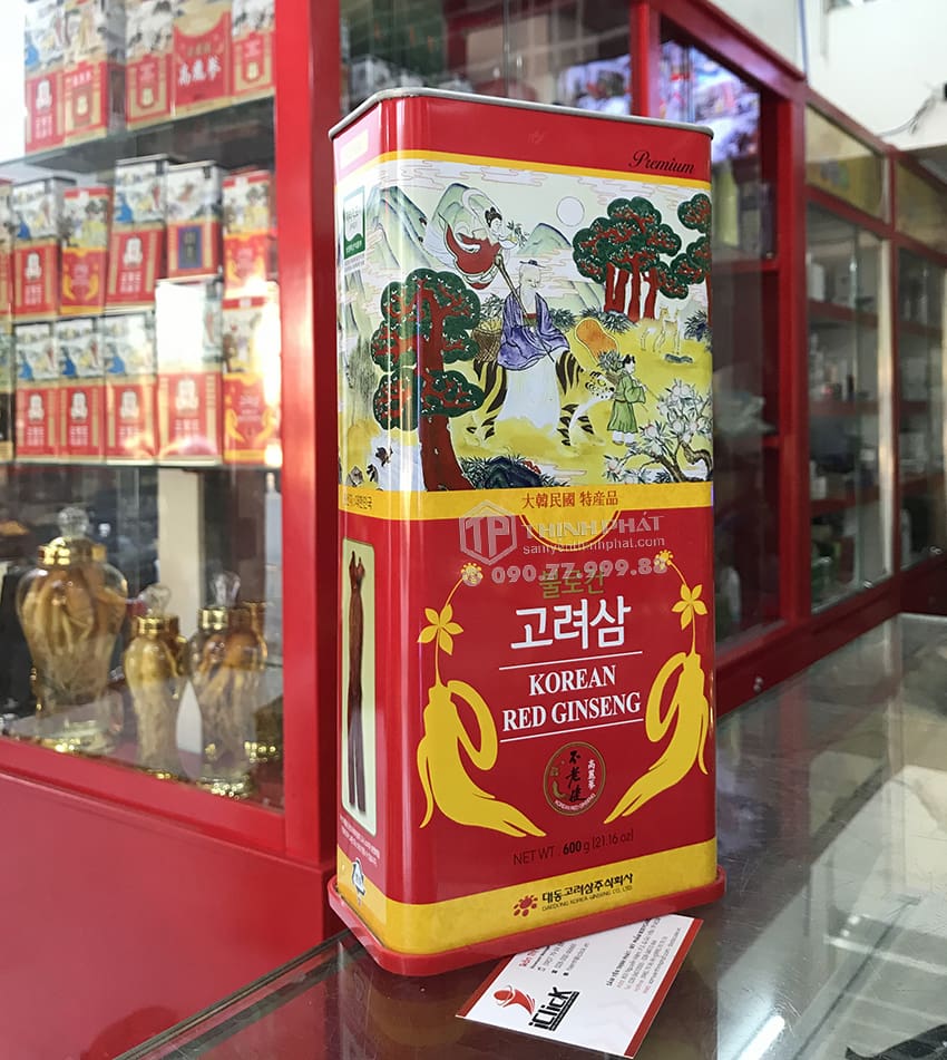 Hồng Sâm Củ Khô Hộp Thiếc 600g Chính hãng Deadong Hàn Quốc Hồng Sâm Củ Khô Hộp Thiếc 600g Chính hãng Deadong Hàn Quốc