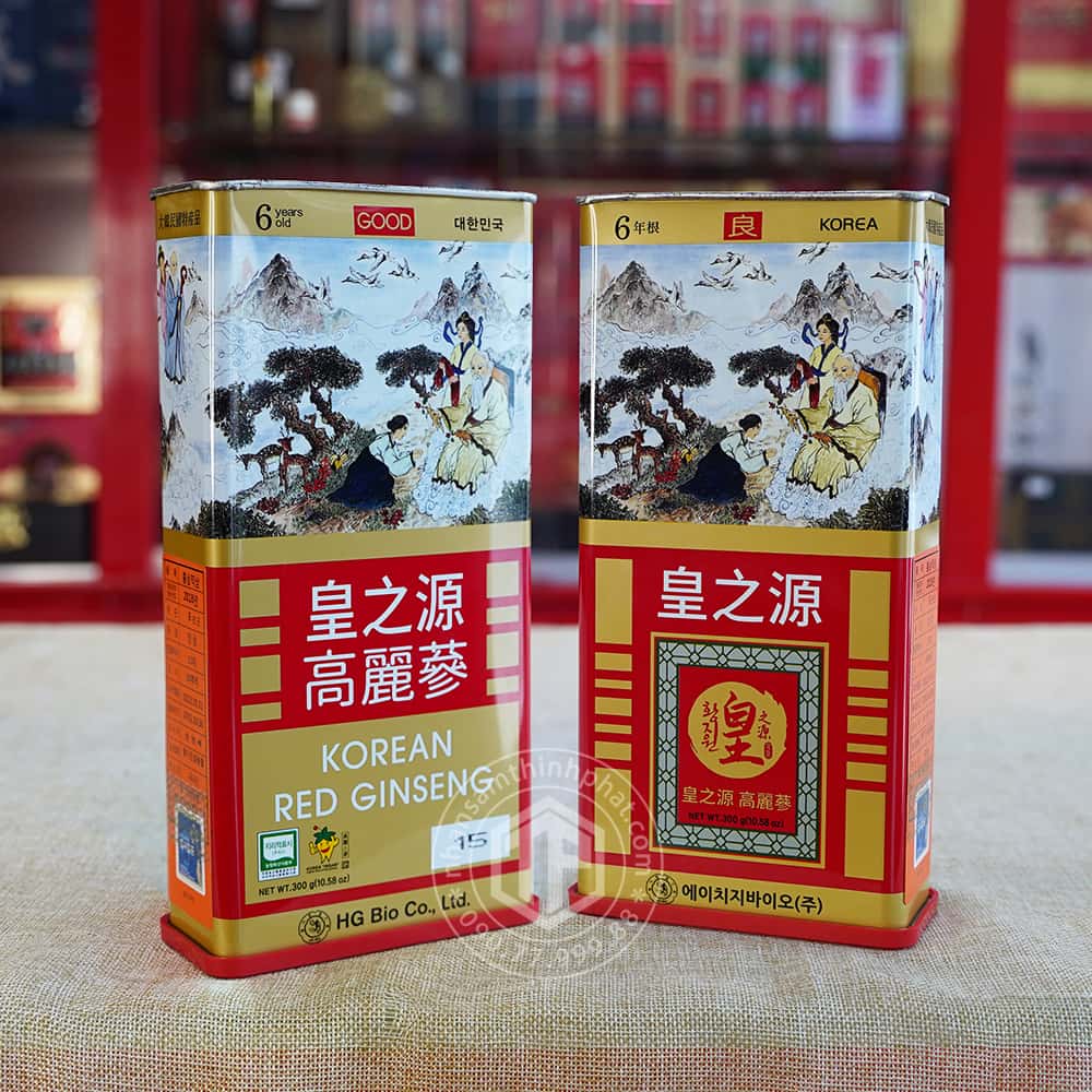 Hồng sâm củ khô hộp thiếc HG Bio 300g 10 củ Chính hãng Hàn Quốc Hồng sâm củ khô hộp thiếc HG Bio 300g 10 củ Chính hãng Hàn Quốc
