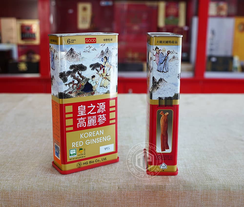 Hồng sâm củ khô hộp thiếc HG Bio 300g 10 củ Chính hãng Hàn Quốc Hồng sâm củ khô hộp thiếc HG Bio 300g 10 củ Chính hãng Hàn Quốc