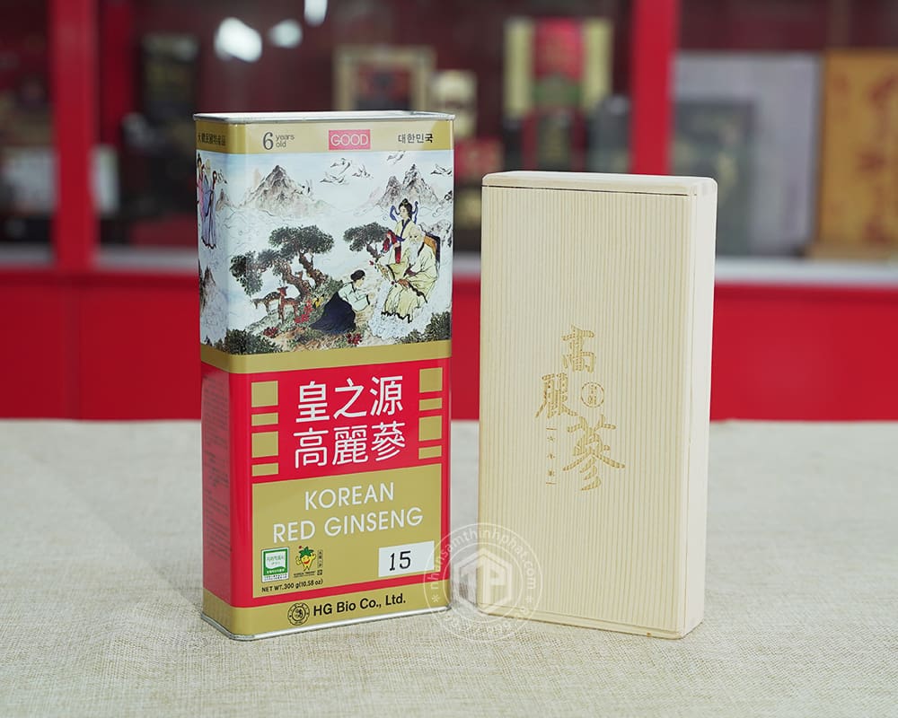 Hồng sâm củ khô hộp thiếc HG Bio 300g 10 củ Chính hãng Hàn Quốc Hồng sâm củ khô hộp thiếc HG Bio 300g 10 củ Chính hãng Hàn Quốc