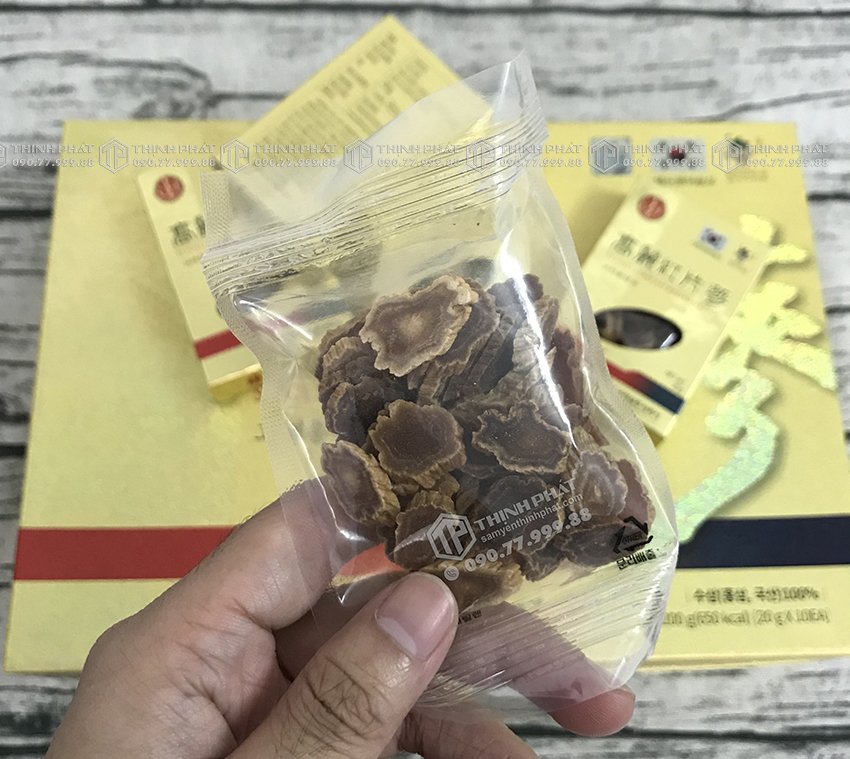 Hồng sâm khô thái lát Daedong Hàn Quốc 200g 10 hộp nhỏ Hồng sâm khô thái lát Daedong Hàn Quốc 200g 10 hộp nhỏ