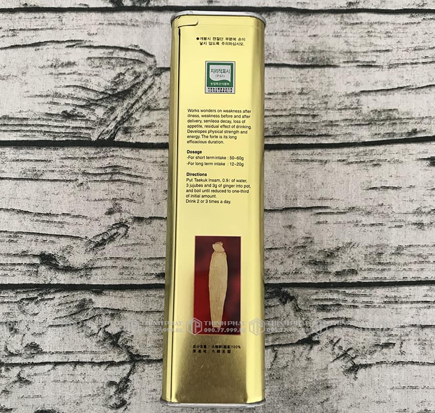 Thiên sâm củ khô Hàn Quốc chính hãng Daedong hộp 300g hộp thiếc 30 củ Thiên sâm củ khô Hàn Quốc chính hãng Daedong hộp 300g hộp thiếc 30 củ