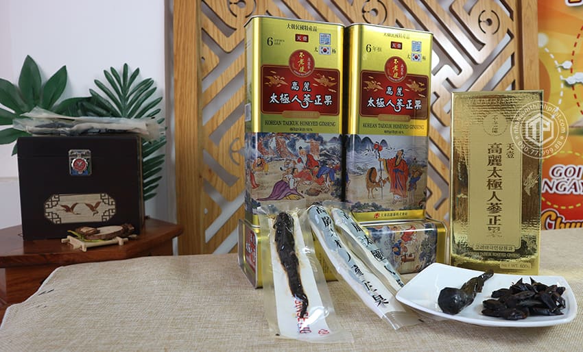 Thái cực sâm tẩm mật ong hộp thiếc 600g Sâm Hàn Quốc 6 năm tuổi cao cấp chính hãng Daedong Thái cực sâm tẩm mật ong hộp thiếc 600g Sâm Hàn Quốc 6 năm tuổi cao cấp chính hãng Daedong