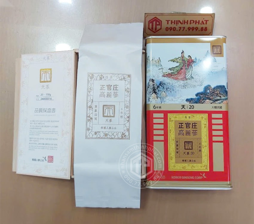 Thiên sâm chính phủ KGC Jung Kwan Jang thượng hạng Heaven 150g 7 củ Thiên sâm chính phủ KGC Jung Kwan Jang thượng hạng Heaven 150g 7 củ