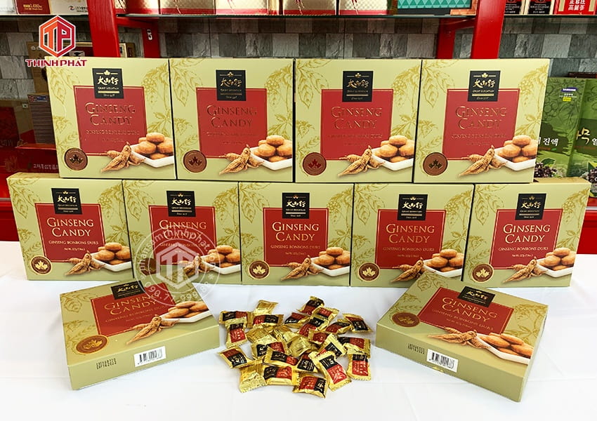 Kẹo nhân sâm cao cấp hộp 227g ít đường Kẹo nhân sâm cao cấp hộp 227g ít đường