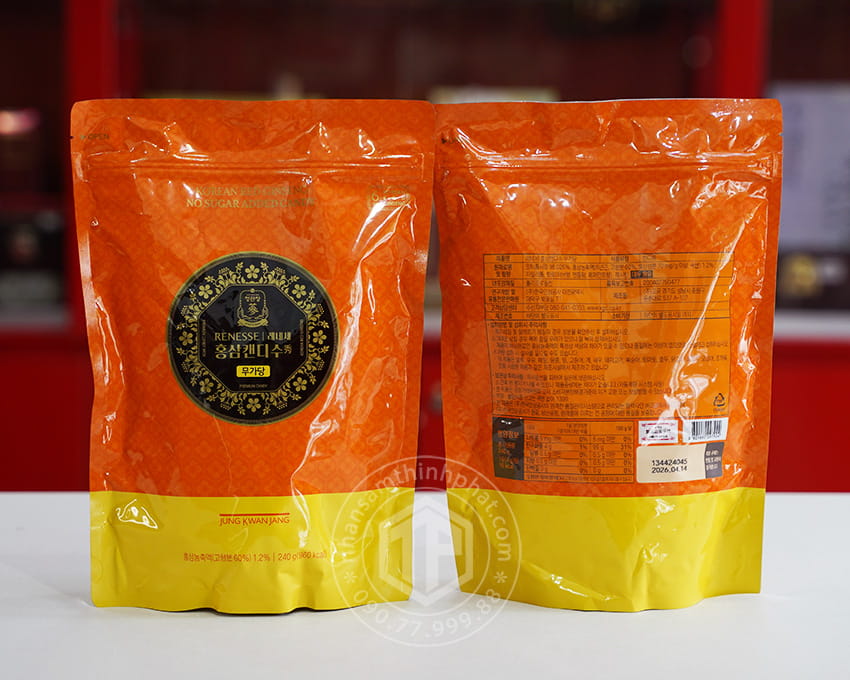 Kẹo Sâm Hàn Quốc KGC cao cấp không đường gói 240g Kẹo Sâm Hàn Quốc KGC cao cấp không đường gói 240g