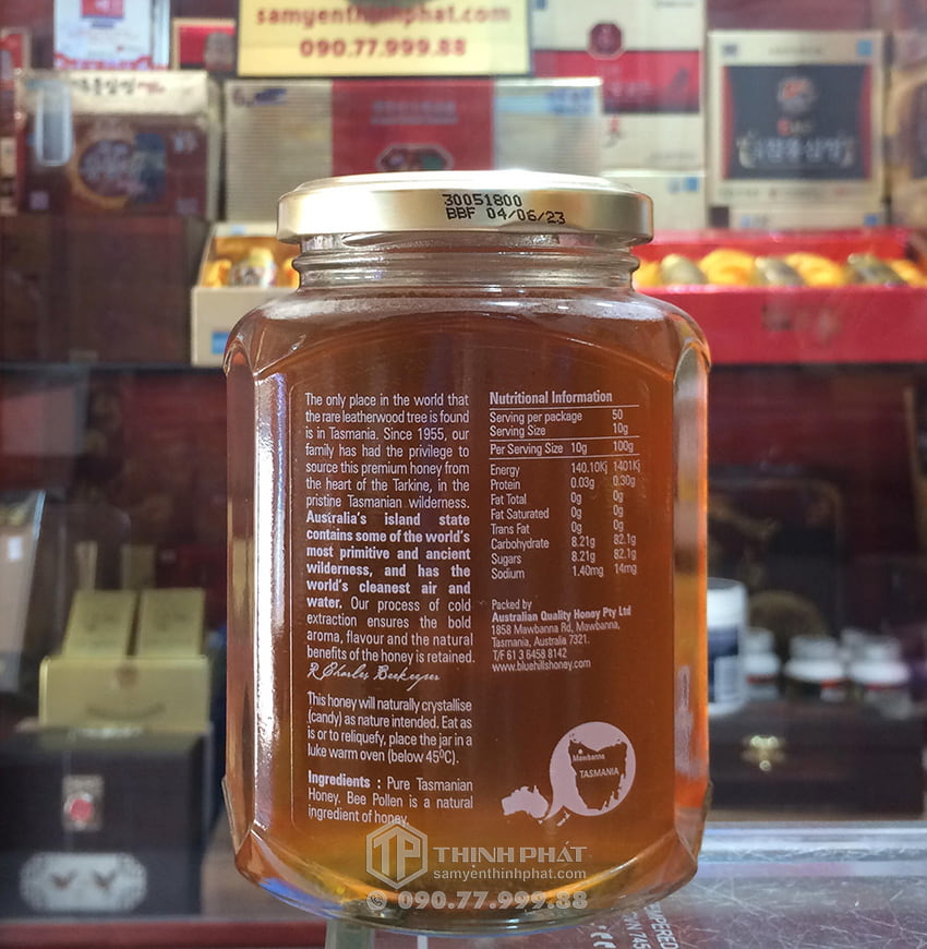 Mật ong Leatherwood vùng Tasmania lọ 500g nhập khẩu từ Úc Mật ong Leatherwood vùng Tasmania lọ 500g nhập khẩu từ Úc