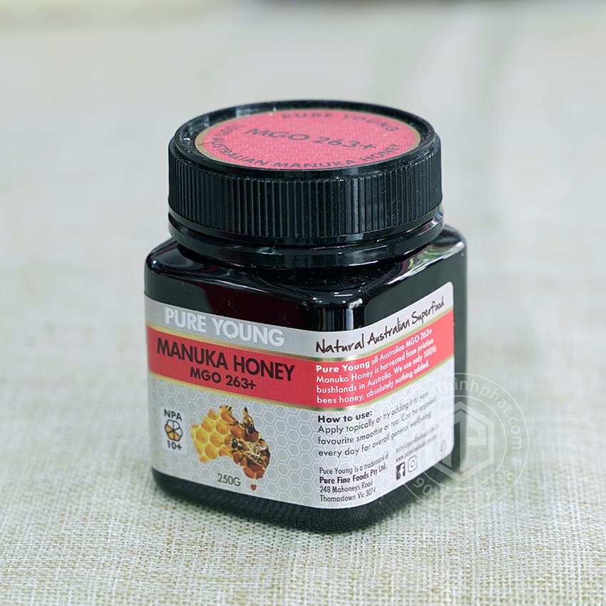 Mật ong Manuka Pure Young 263+ 250g nhập khẩu từ Úc Mật ong Manuka Pure Young 263+ 250g nhập khẩu từ Úc
