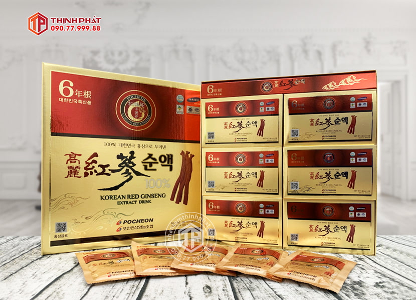 Nước hồng sâm Hàn Quốc cao cấp Pocheon 100% hộp 30 gói Nước hồng sâm Hàn Quốc cao cấp Pocheon 100% hộp 30 gói