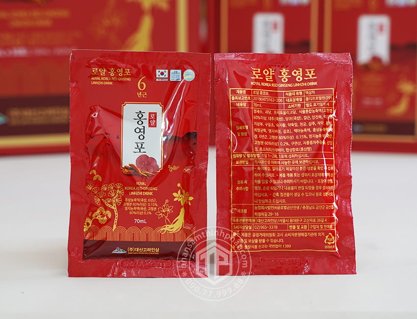 Nước hồng sấm linh chi Daesan Hàn Quốc hộp 30 gói x 70ml Nước hồng sấm linh chi Daesan Hàn Quốc hộp 30 gói x 70ml