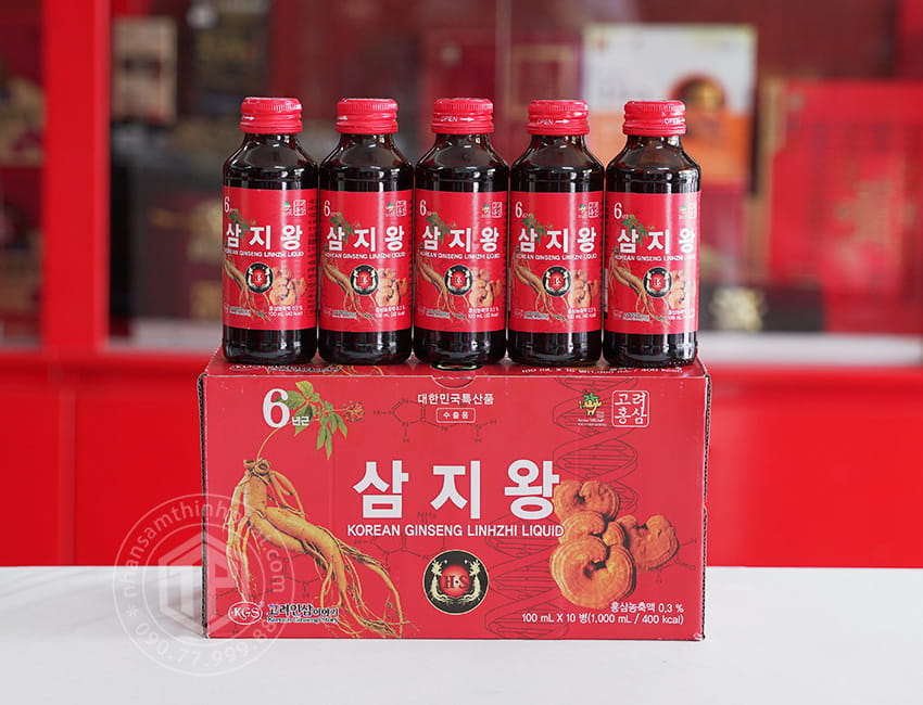 Nước hồng sâm linh chi KGS Hàn Quốc hộp 10 chai Nước hồng sâm linh chi KGS Hàn Quốc hộp 10 chai