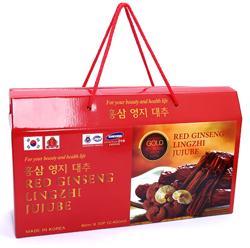 Nước hồng sâm linh chi táo đỏ Hàn Quốc hộp 30 gói x 80ml Nước hồng sâm linh chi táo đỏ Hàn Quốc hộp 30 gói x 80ml