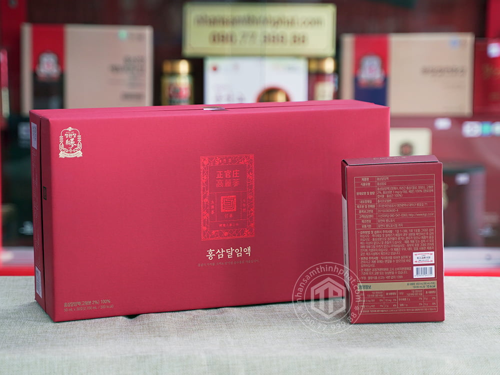 Nước hồng sâm nguyên chất thượng hạng KGC Jung Kwan Jang Pure Extract hộp 30 gói x 90ml Nước hồng sâm nguyên chất thượng hạng KGC Jung Kwan Jang Pure Extract hộp 30 gói x 90ml