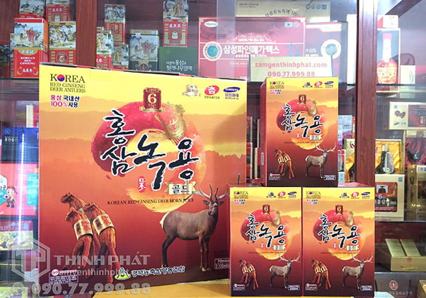 Nước tinh chất hồng sâm nhung hươu Hàn Quốc hộp 30 gói Nước tinh chất hồng sâm nhung hươu Hàn Quốc hộp 30 gói