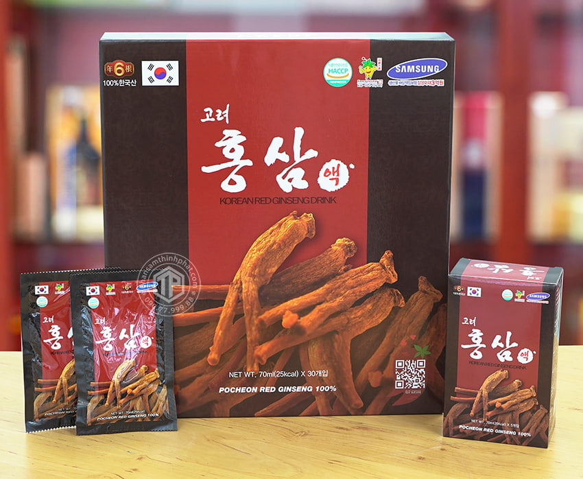 Nước hồng sâm Pocheon chính hãng sâm Hàn Quốc 6 năm tuổi hộp 30 gói Nước hồng sâm Pocheon chính hãng sâm Hàn Quốc 6 năm tuổi hộp 30 gói