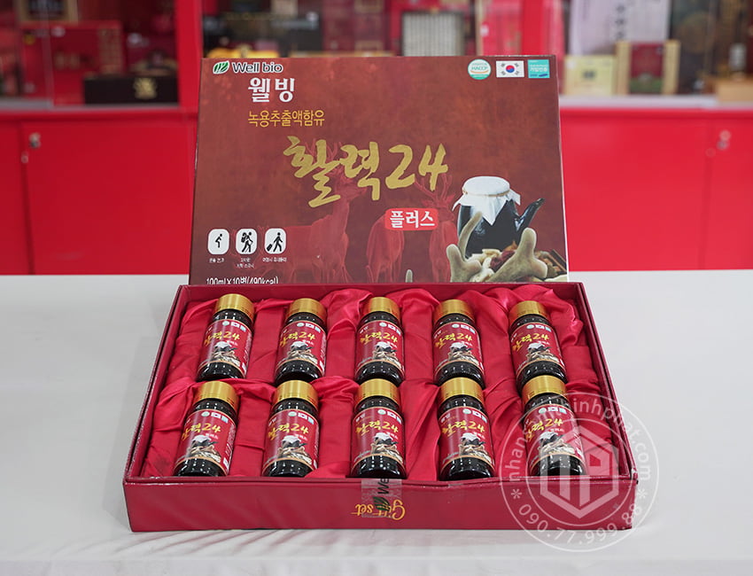 Nước hồng sâm nhung hươu Hàn Quốc 10 chai x 100ml Nước hồng sâm nhung hươu Hàn Quốc 10 chai x 100ml