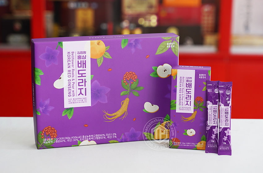 Tinh chất hồng sâm lê hoa chuông hộp 30 gói x 12g Tinh chất hồng sâm lê hoa chuông hộp 30 gói x 12g