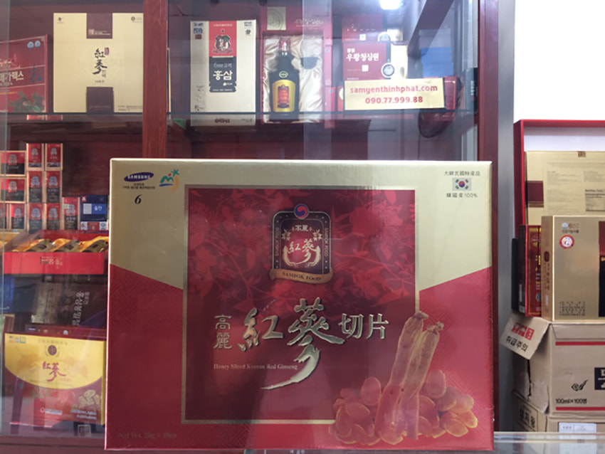 Hồng sâm Hàn Quốc thái lát tẩm mật ong chính hãng Sambok sâm Hàn Quốc 6 năm tuổi Hồng sâm Hàn Quốc thái lát tẩm mật ong chính hãng Sambok sâm Hàn Quốc 6 năm tuổi