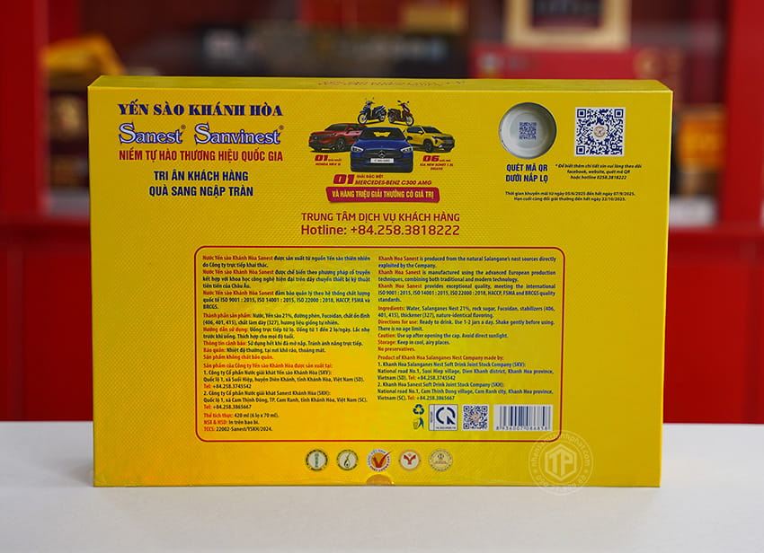 Yến Sào Sanest Khánh Hòa hộp 6 lọ Yến Sào Sanest Khánh Hòa hộp 6 lọ