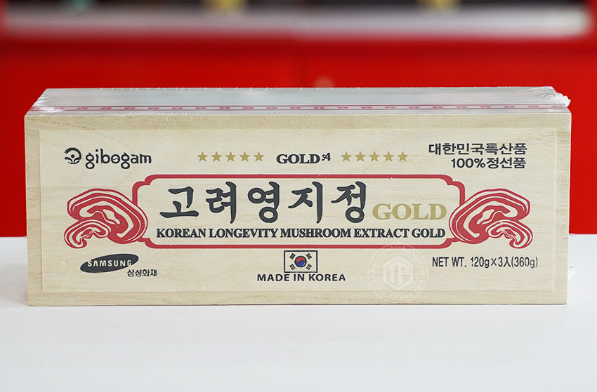 Cao linh chi Hàn Quốc sao vàng Gold hộp gỗ 3 lọ x 120g Cao linh chi Hàn Quốc sao vàng Gold hộp gỗ 3 lọ x 120g