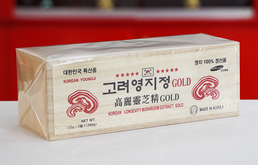 Cao linh chi sao đỏ Hàn Quốc Gold hộp gỗ 3 lọ x 120g Cao linh chi sao đỏ Hàn Quốc Gold hộp gỗ 3 lọ x 120g