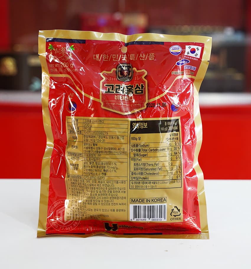 Kẹo hồng sâm có đường 200g Kẹo hồng sâm có đường 200g