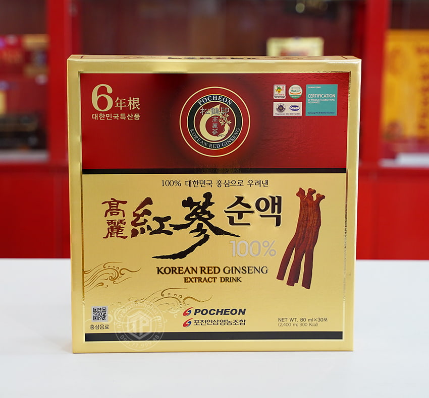 Nước hồng sâm Hàn Quốc cao cấp Pocheon 100% hộp 30 gói Nước hồng sâm Hàn Quốc cao cấp Pocheon 100% hộp 30 gói