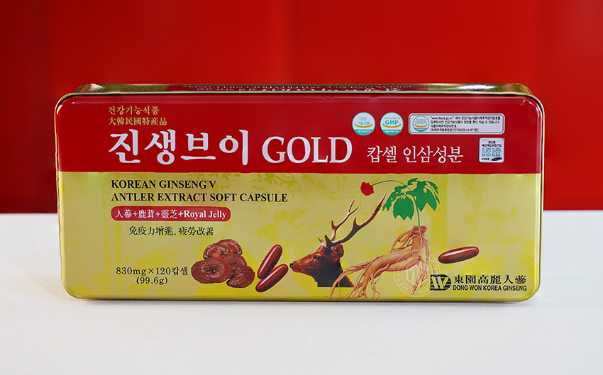 Viên sâm nhung linh chi Hàn Quốc Gold hộp 120 viên Dongwon Viên sâm nhung linh chi Hàn Quốc Gold hộp 120 viên Dongwon