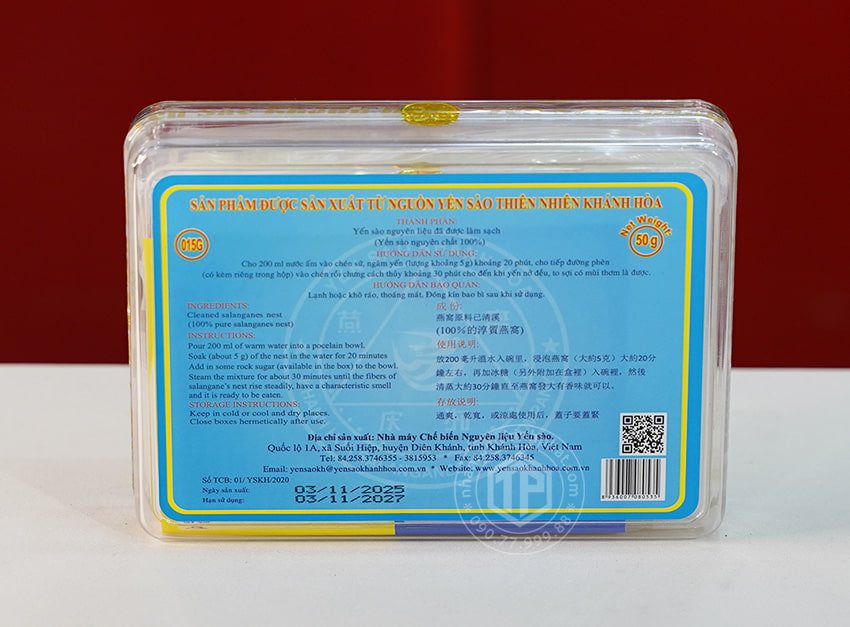 Tổ Yến Sào Khánh Hòa yến đảo hộp quà tặng 50g - 015G Tổ Yến Sào Khánh Hòa yến đảo hộp quà tặng 50g - 015G