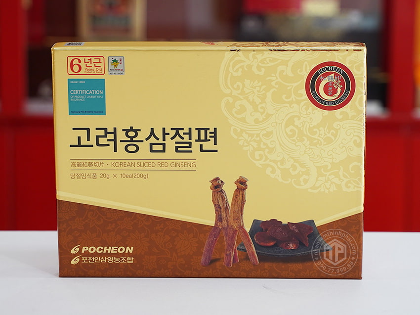 Hồng sâm lát tẩm sâm Hàn Quốc chính hãng Pocheon hộp 200g Hồng sâm lát tẩm sâm Hàn Quốc chính hãng Pocheon hộp 200g