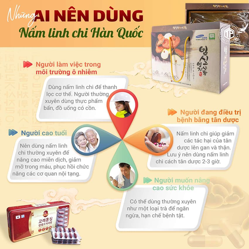 Những ai nên dùng nấm linh chi Hàn Quốc