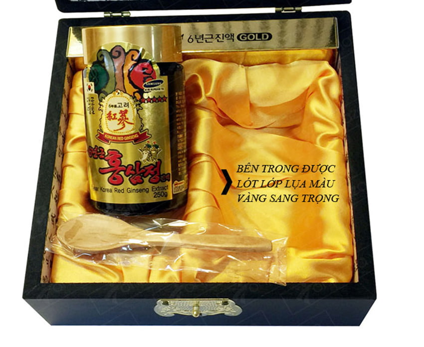 Cao hồng sâm Hàn Quốc hộp gỗ 2 lọ x 250g Cao hồng sâm Hàn Quốc hộp gỗ 2 lọ x 250g