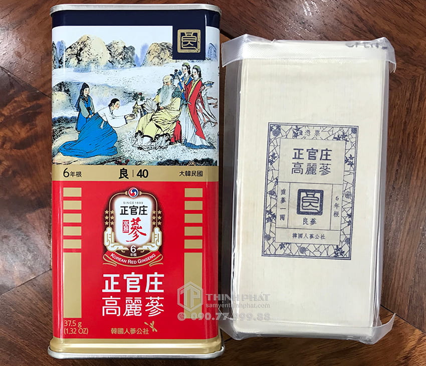 Hồng sâm củ khô hộp thiếc KGC 37.5g hồng sâm Chính phủ Jung Kwan Jang Hồng sâm củ khô hộp thiếc KGC 37.5g hồng sâm Chính phủ Jung Kwan Jang