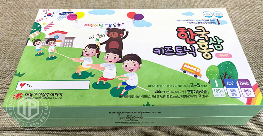 Nước hồng sâm Baby Daedong cho trẻ em 2 - 5 tuổi hộp 30 gói x 20ml Nước hồng sâm Baby Daedong cho trẻ em 2 - 5 tuổi hộp 30 gói x 20ml