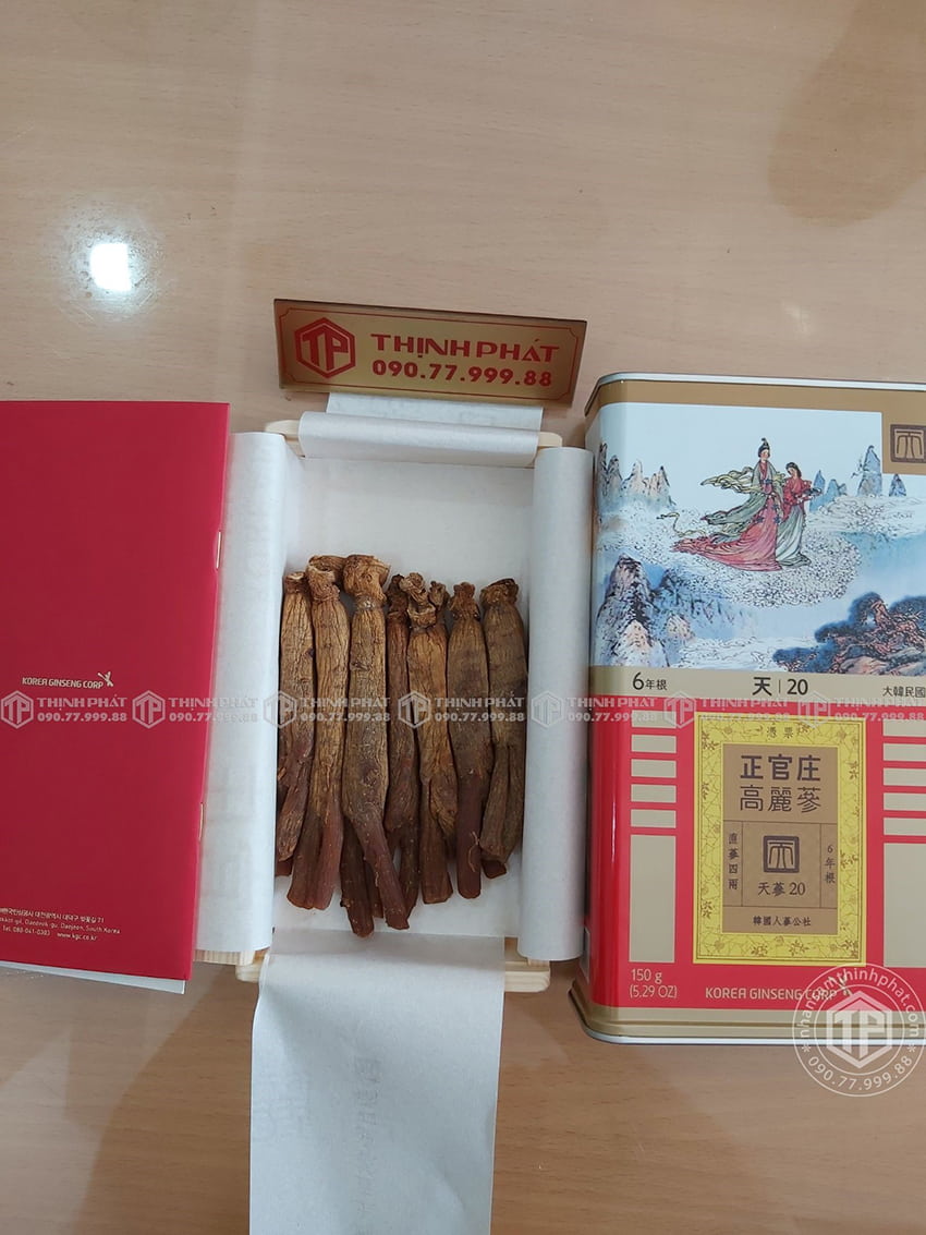 Thiên sâm chính phủ KGC Jung Kwan Jang thượng hạng Heaven 150g 20PCS 7 củ Thiên sâm chính phủ KGC Jung Kwan Jang thượng hạng Heaven 150g 20PCS 7 củ